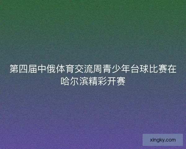 第四届中俄体育交流周青少年台球比赛在哈尔滨精彩开赛