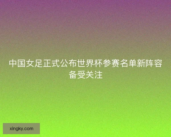 中国女足正式公布世界杯参赛名单新阵容备受关注