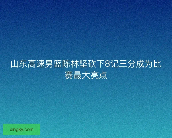 山东高速男篮陈林坚砍下8记三分成为比赛最大亮点